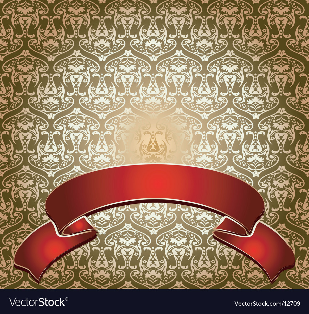 Red on gold ornate banner Royalty Free Vector Image