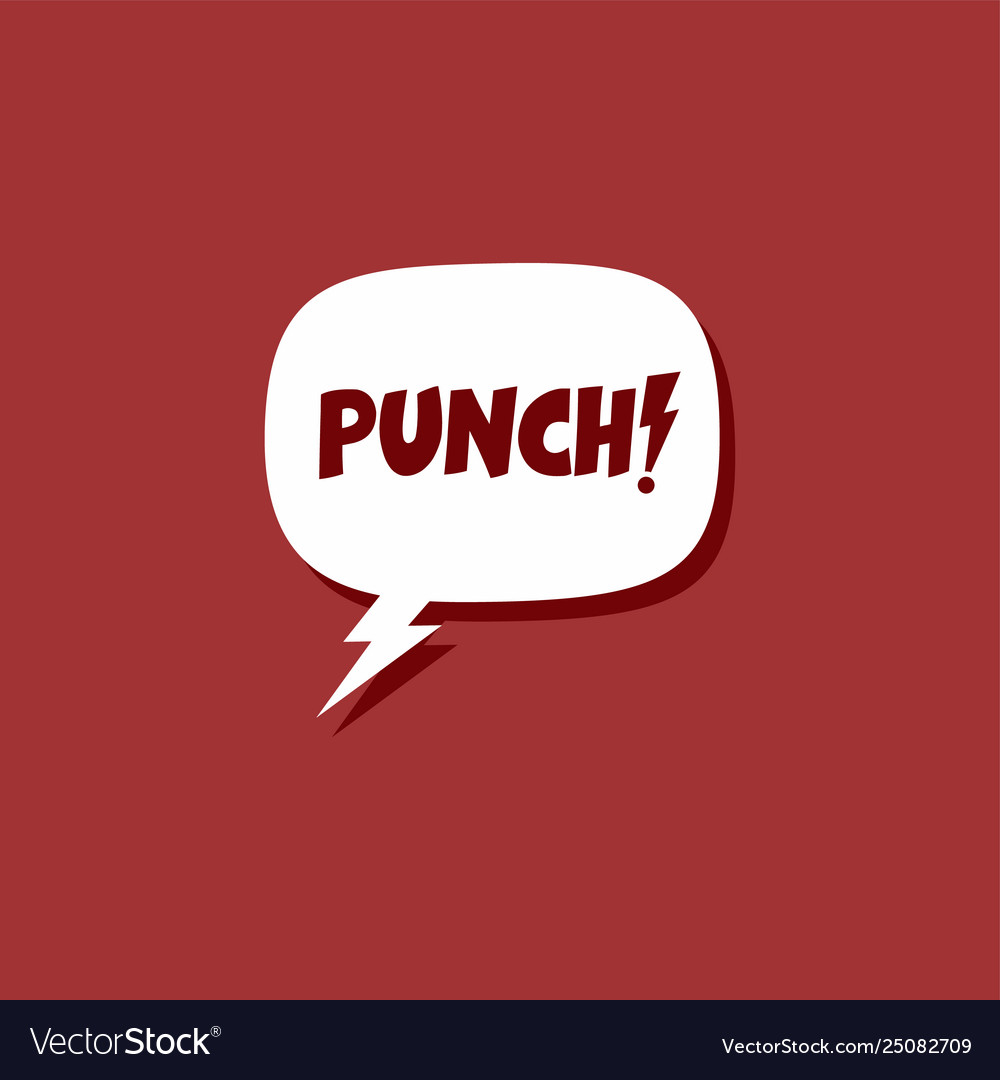 Red thunder theme fight comic book kick punch Vector Image