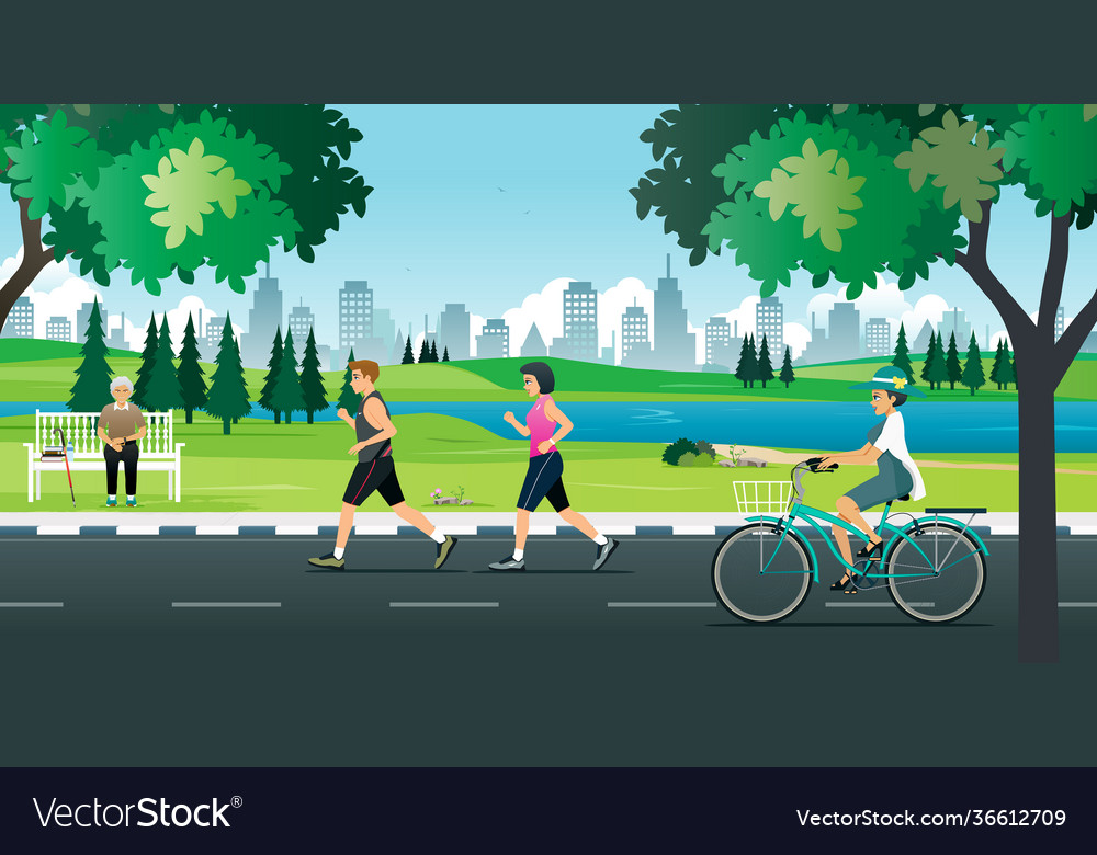 Run in park Royalty Free Vector Image - VectorStock