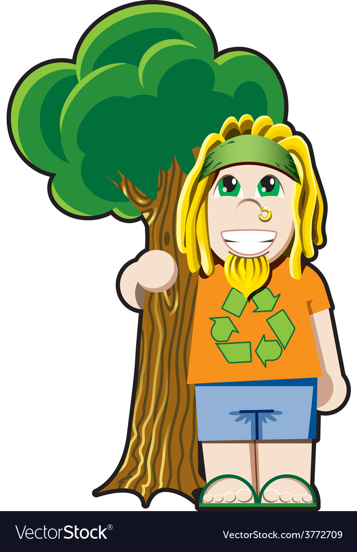 Tree hugger avatar Royalty Free Vector Image VectorStock