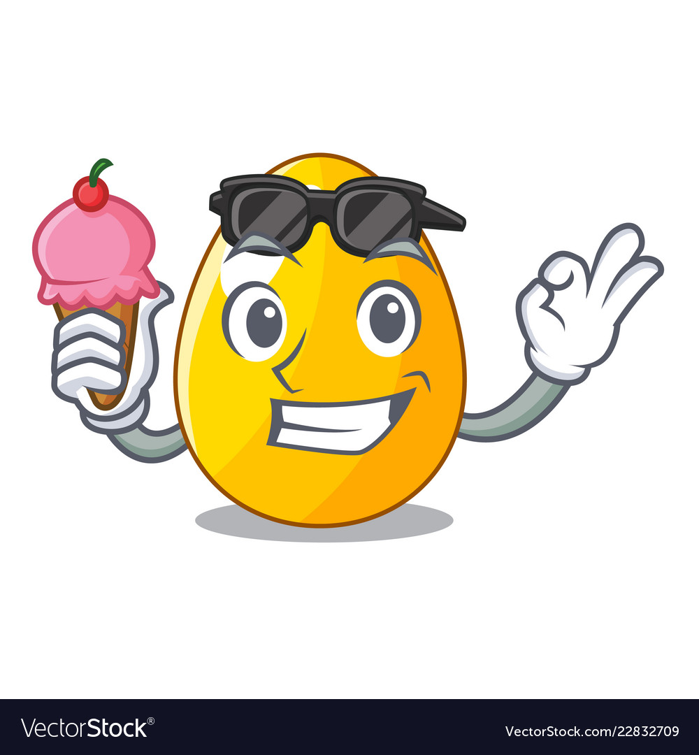 With ice cream golden eggo on isolated image Vector Image