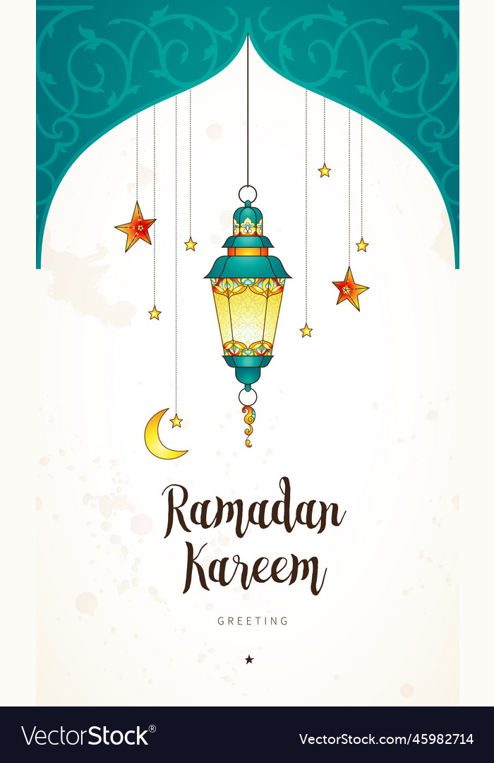 Card for ramadan kareem greeting Royalty Free Vector Image