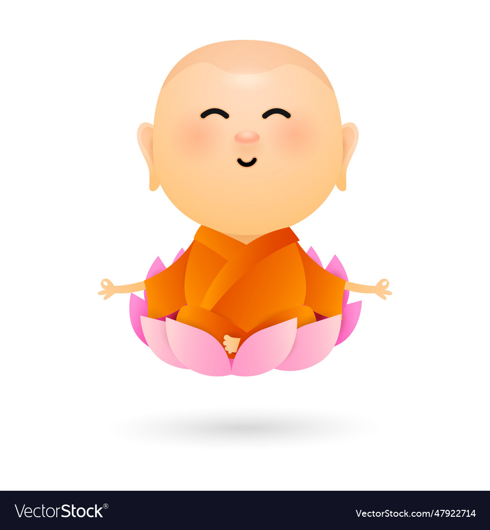 Cartoon buddha sitting in lotus Royalty Free Vector Image