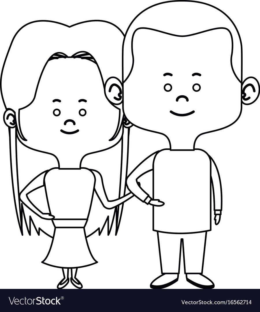 Couple of young people man and woman hold hands Vector Image