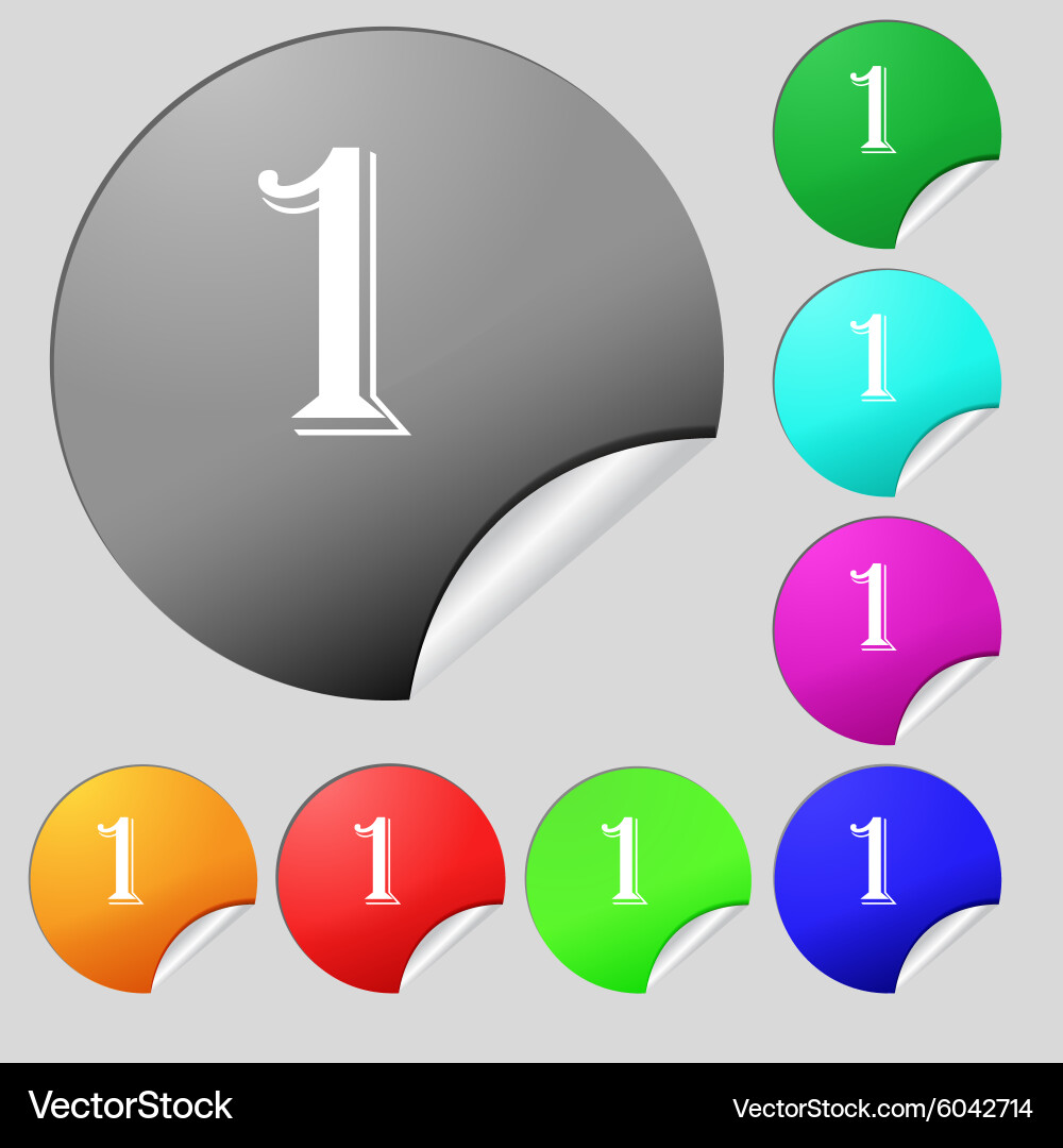 First place award sign winner symbol step one set Vector Image