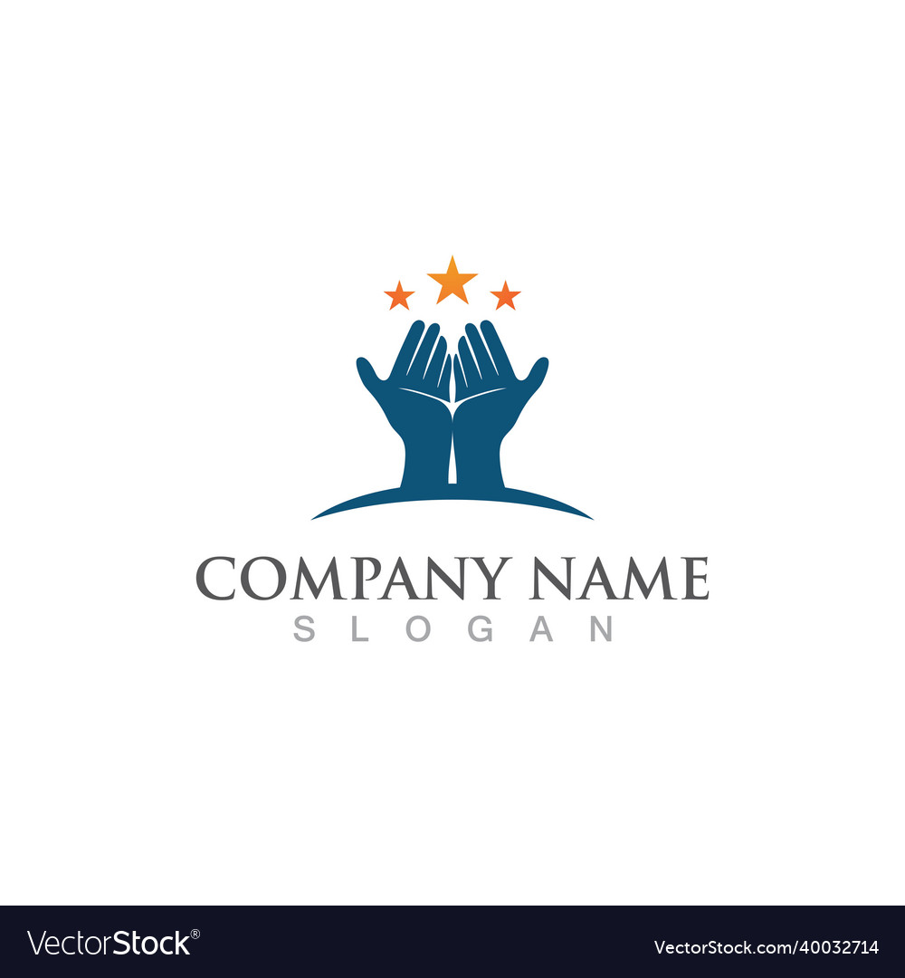 Hand help care logo and symbol image