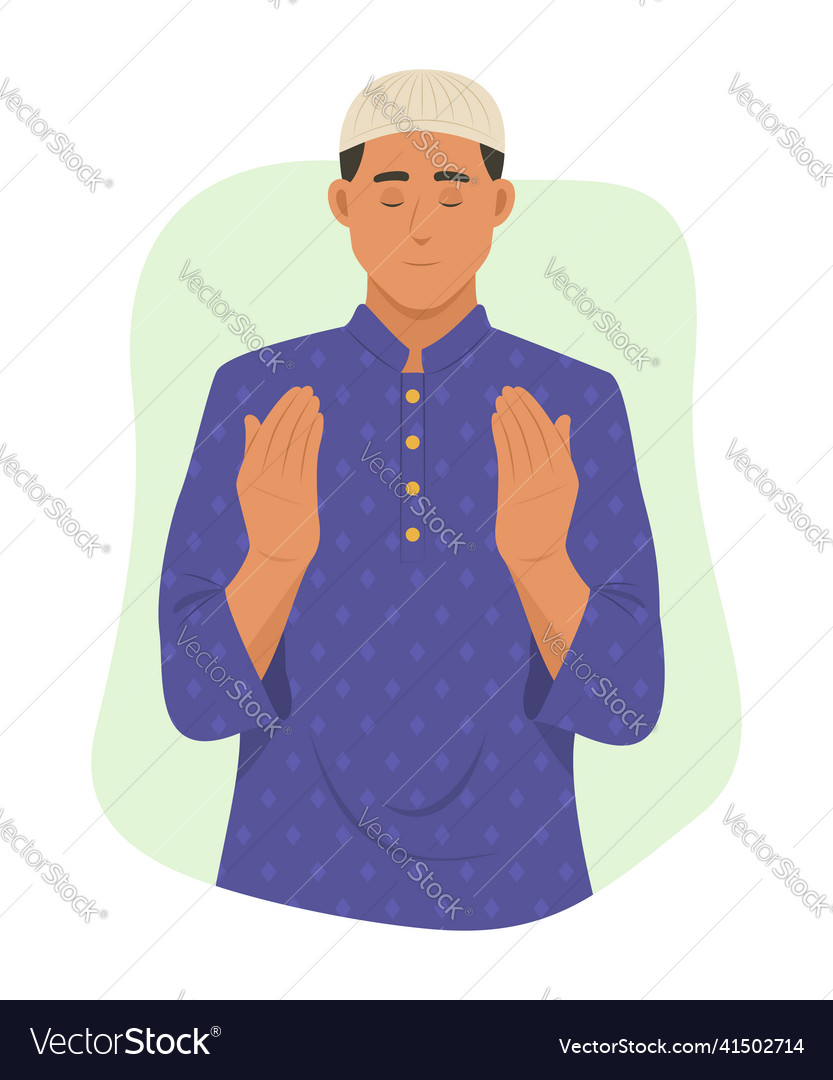 Muslim man praying Royalty Free Vector Image - VectorStock