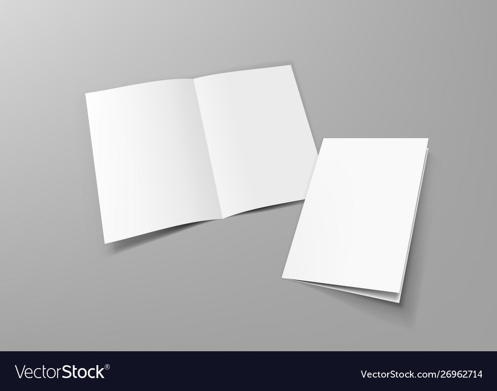 Realistic blank a4 half-fold brochure mock up