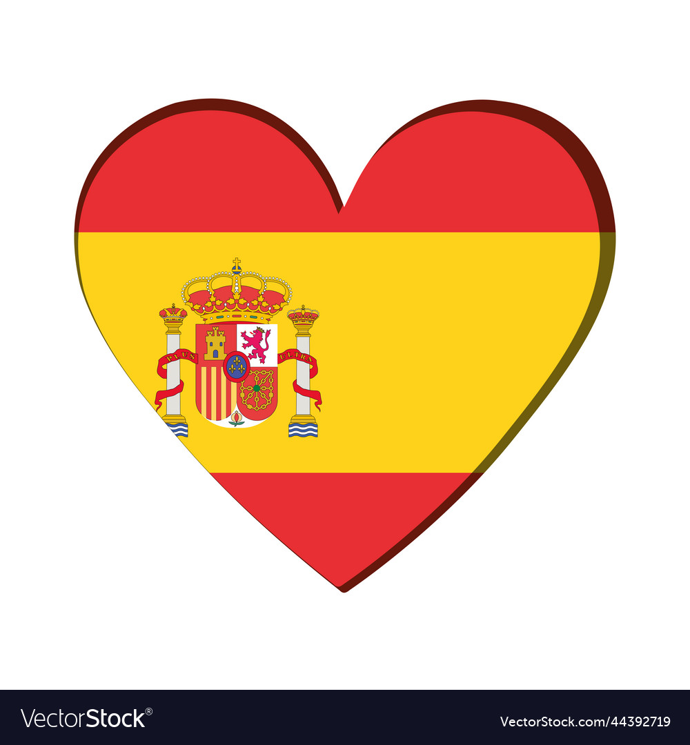 Isolated heart shape with the flag of spain Vector Image