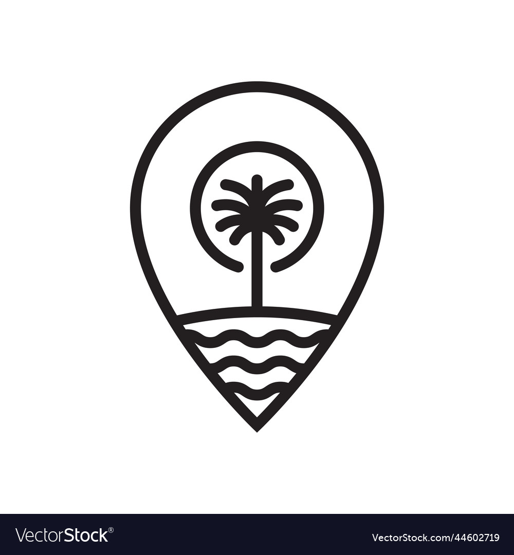 Map marker beach icon Royalty Free Vector Image