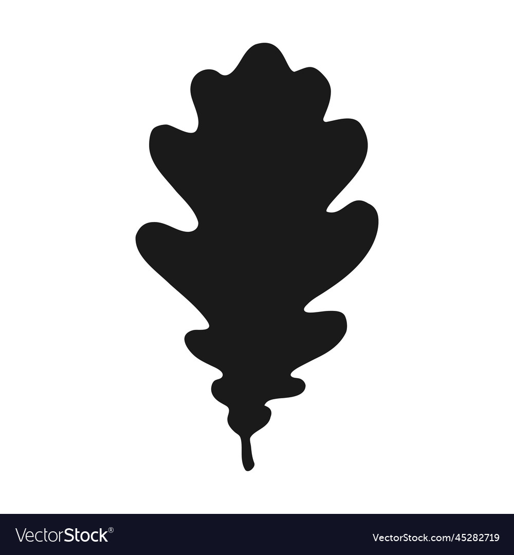 Silhouette oak leaf hand drawn autumn Royalty Free Vector