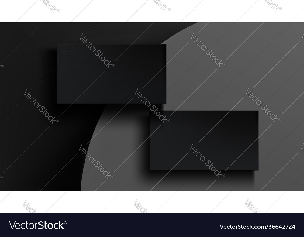 Blank black business cards template vector image Blank black business cards template