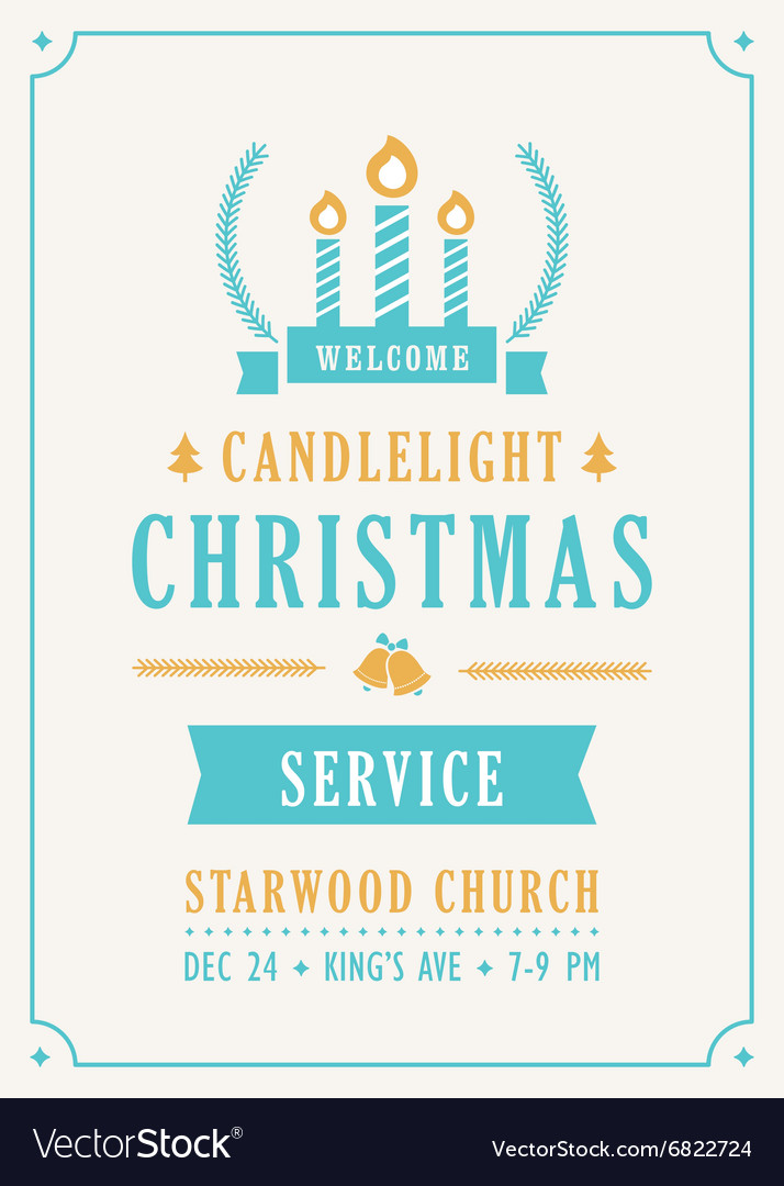 Christmas candlelight service church invitation