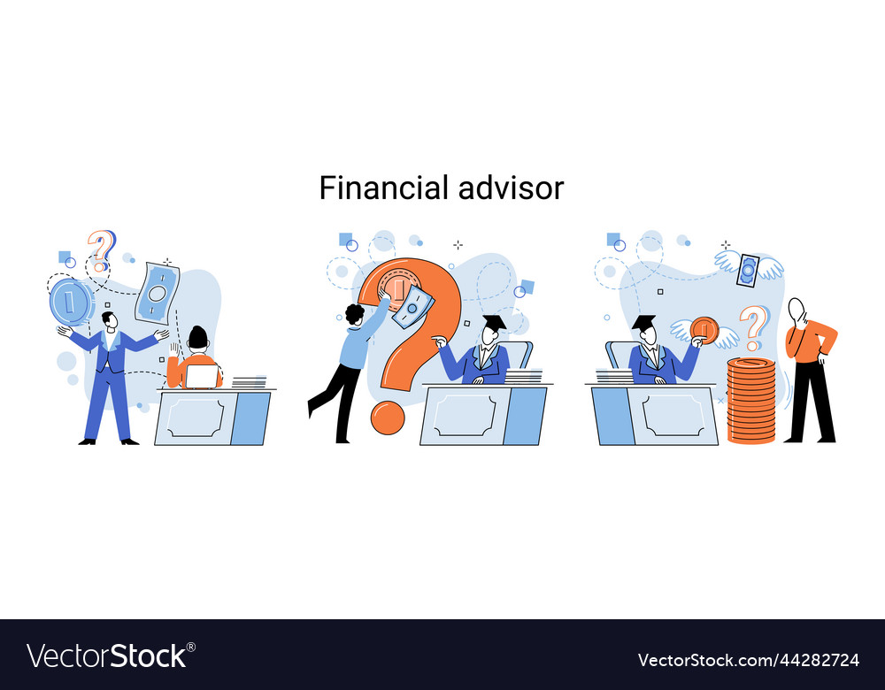 Financial Advisor Giving Advice On Investment Vector Image