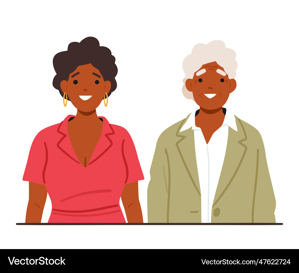 Intergenerational solidarity portrayed as a young Vector Image