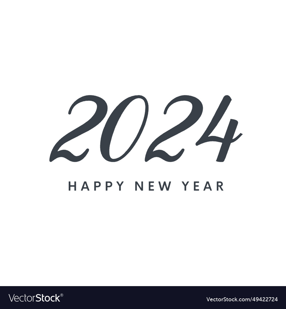 New year 2024 greeting card template Royalty Free Vector