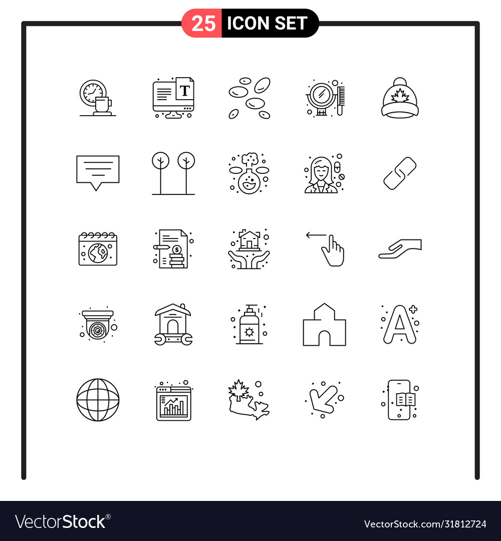 Universal icon symbols group 25 modern lines