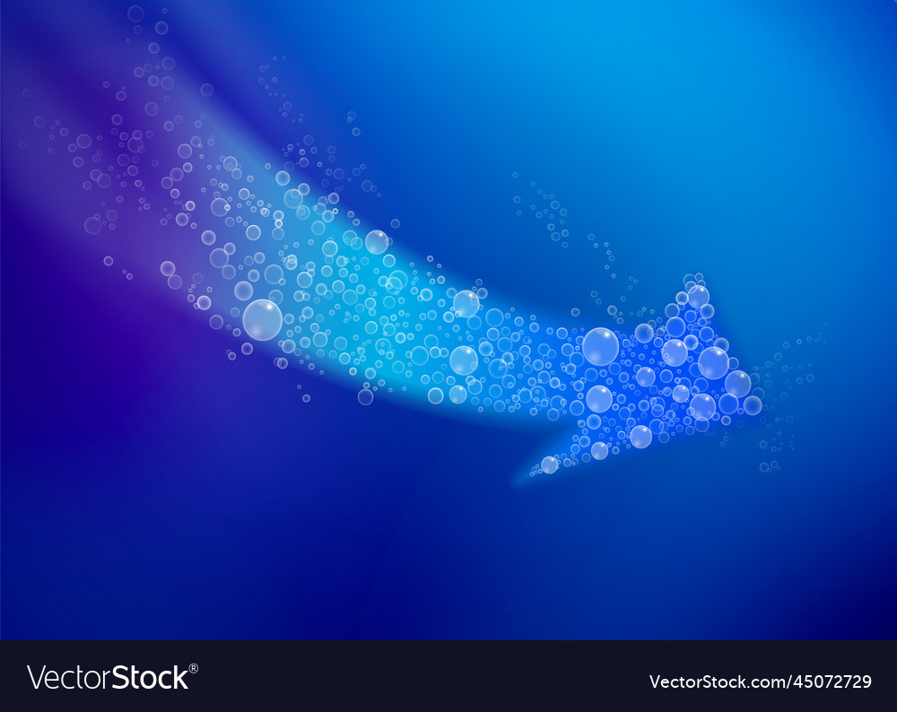 Bubble arrow underwater