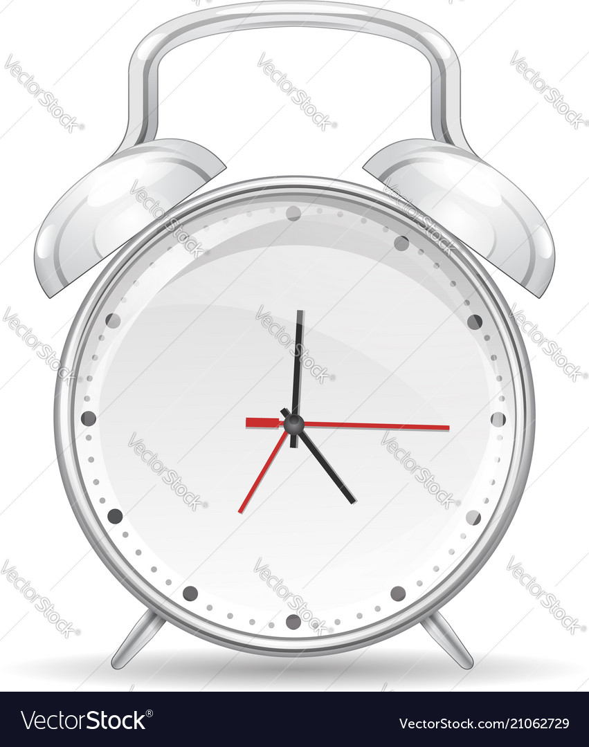 Realistic Red Metal Alarm Clocks On Royalty Free Vector Realistic Red Metal Alarm Clocks On Vector Image