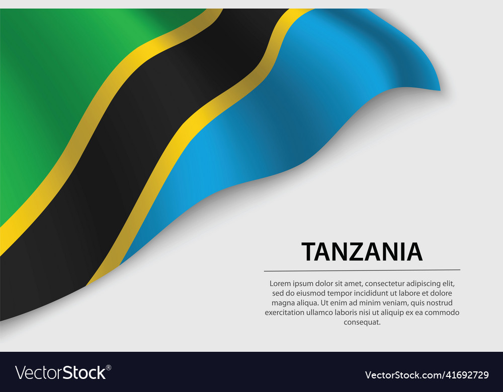 Wave Flag Of Tanzania On White Background Banner Vector Image