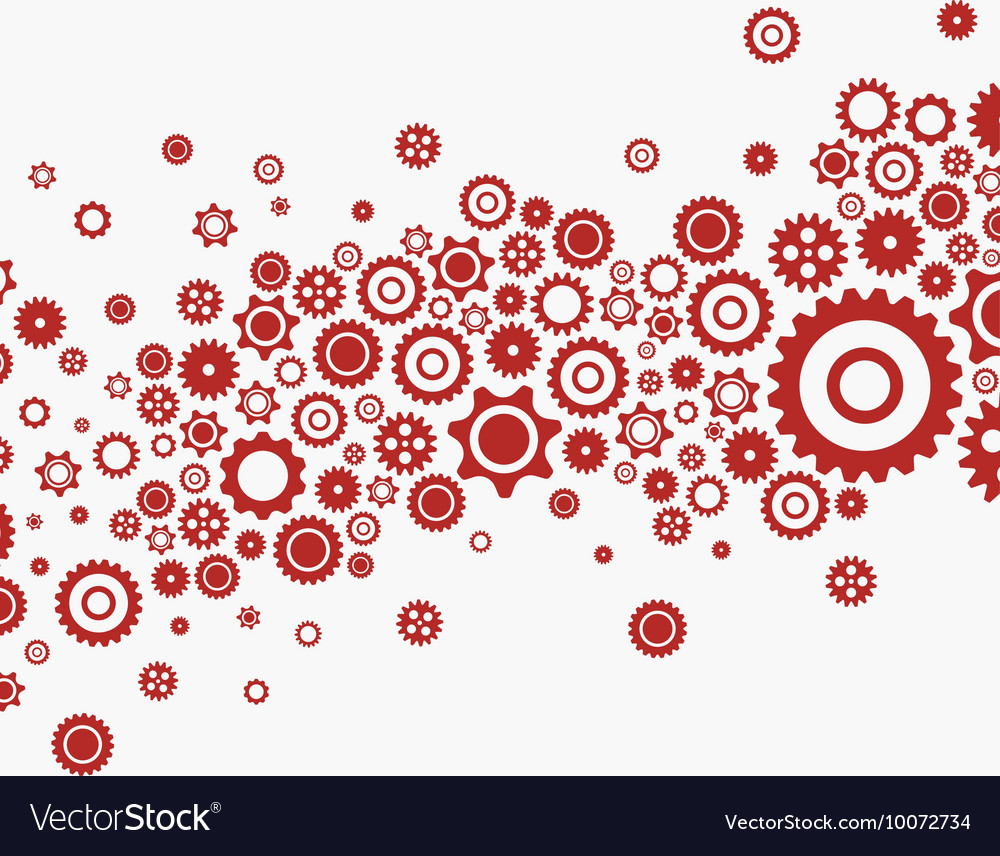 Bright colorful gear background flat design Vector Image