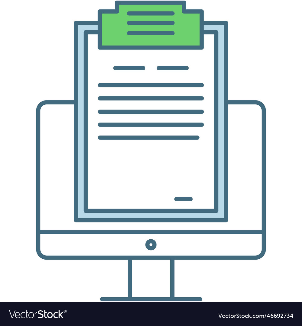 Online resume form icon flat document Royalty Free Vector