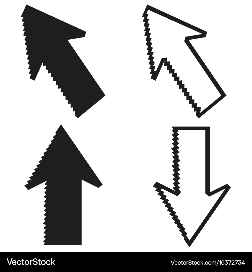 Pixel cursors mouse arrow pointers Royalty Free Vector Image