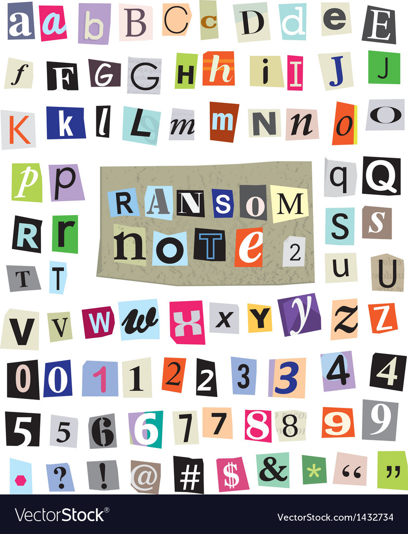 Download Ransom Note 2- Cut Paper Letters Numbers Vector Image