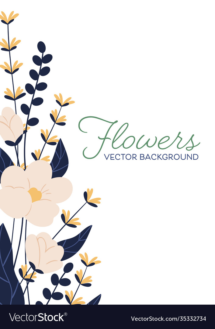 Vertical floral background with beautiful blooming