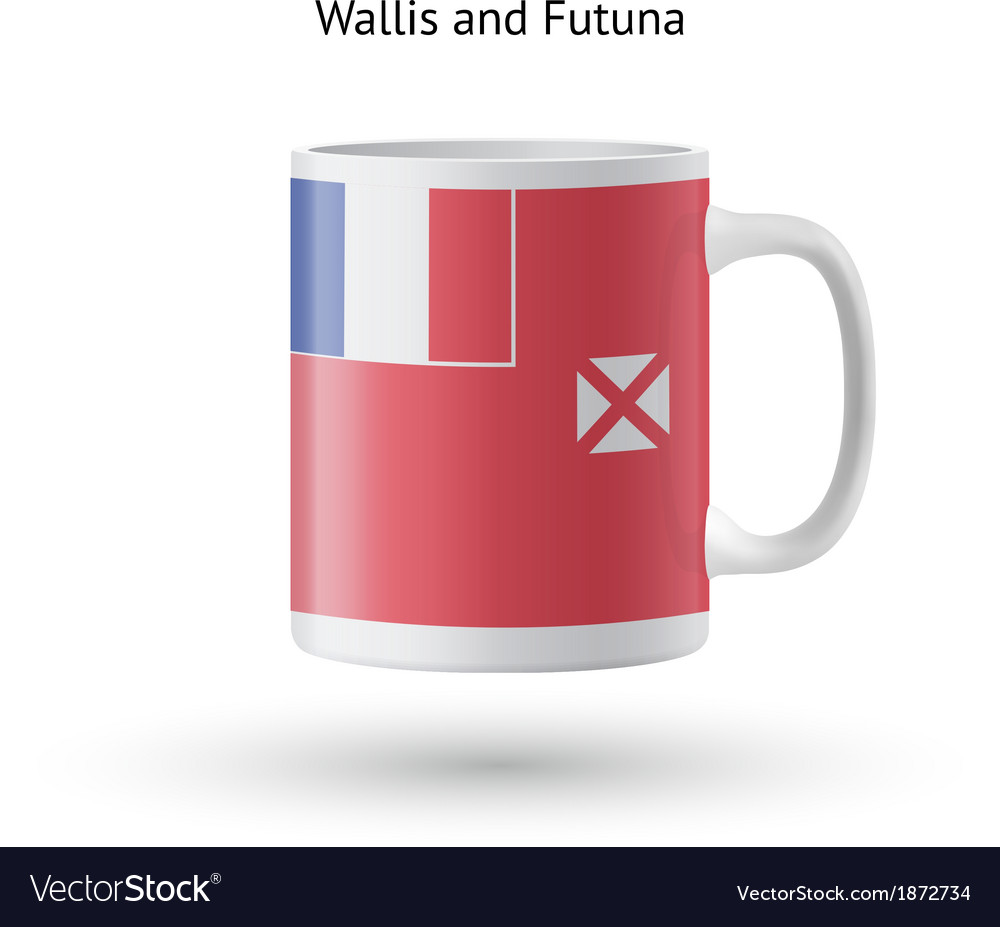 Wallis and futuna flag souvenir mug on white