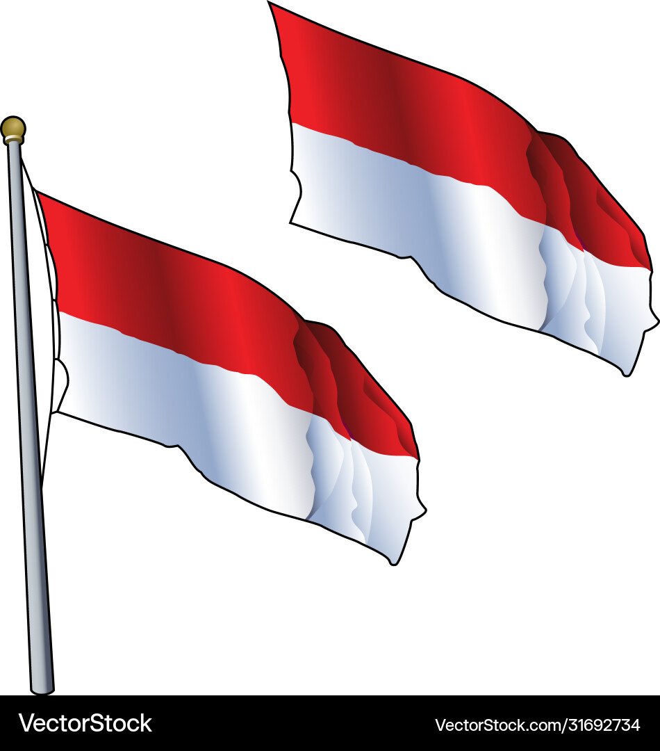 Waving indonesia flag Royalty Free Vector Image