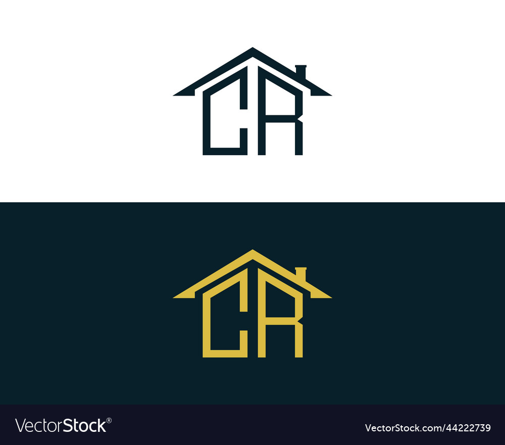 Abstract cr letter creative home shape logo design