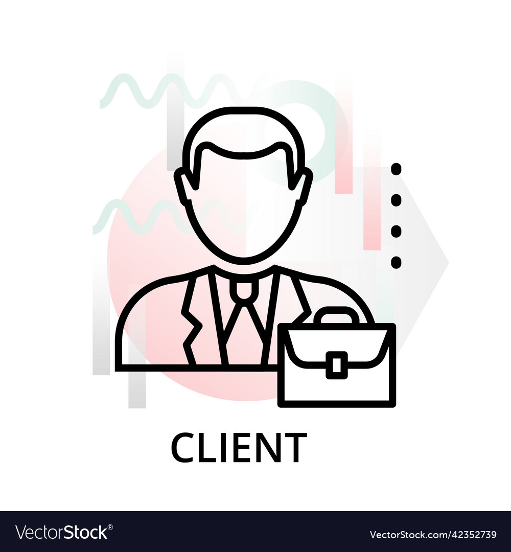 Client icon on abstract background Royalty Free Vector Image