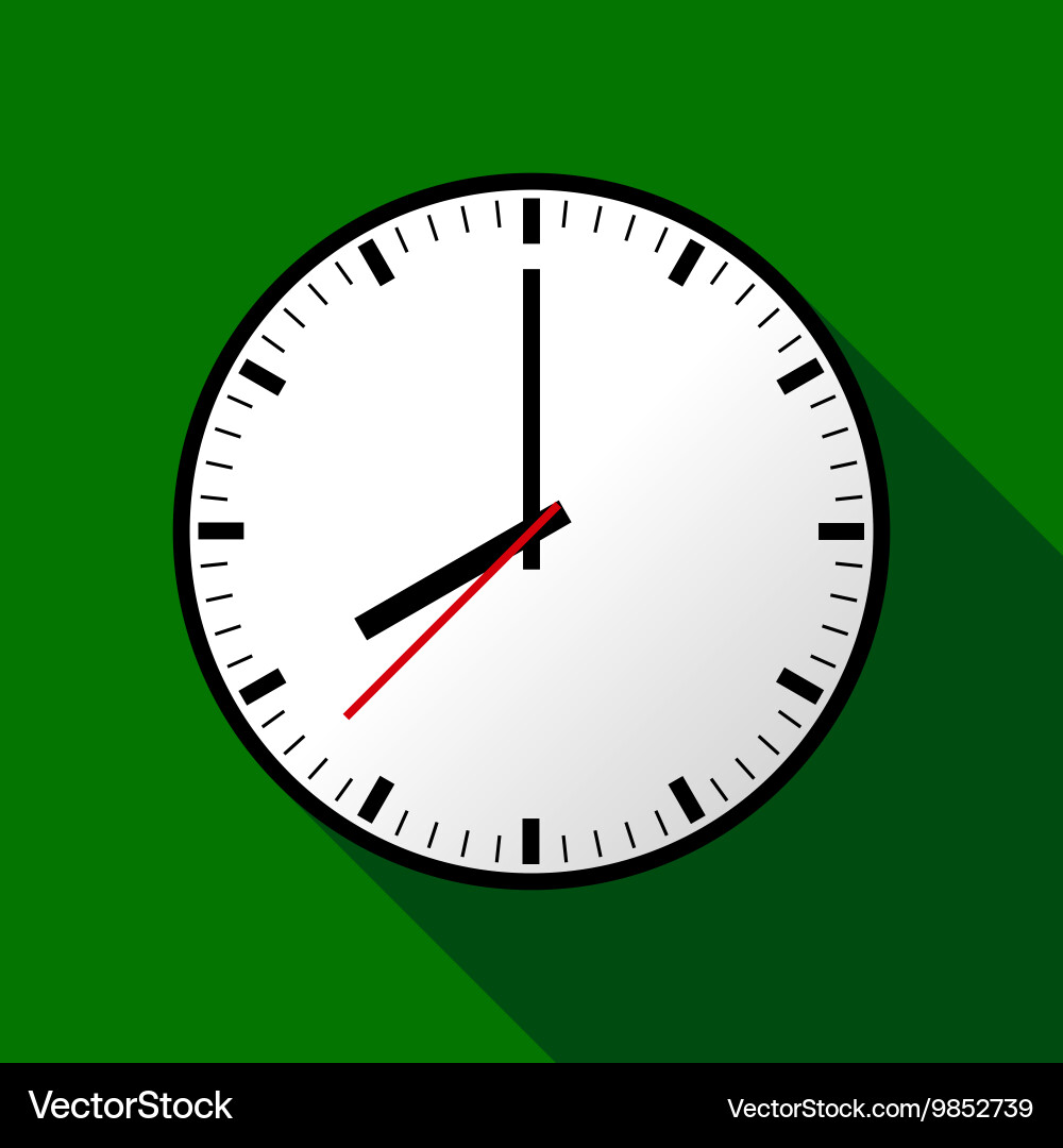Clock icon flat design eps10 Royalty Free Vector Image