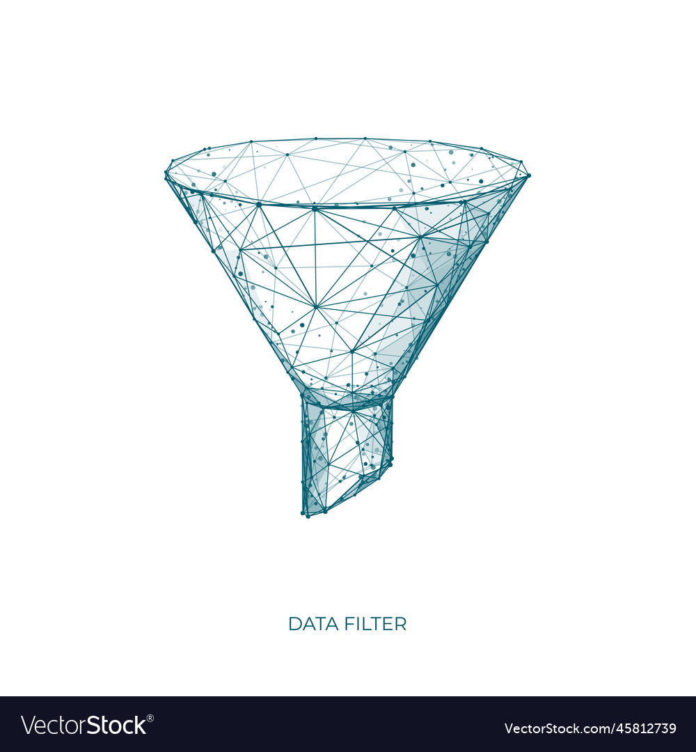 Funnel data filter Royalty Free Vector Image - VectorStock