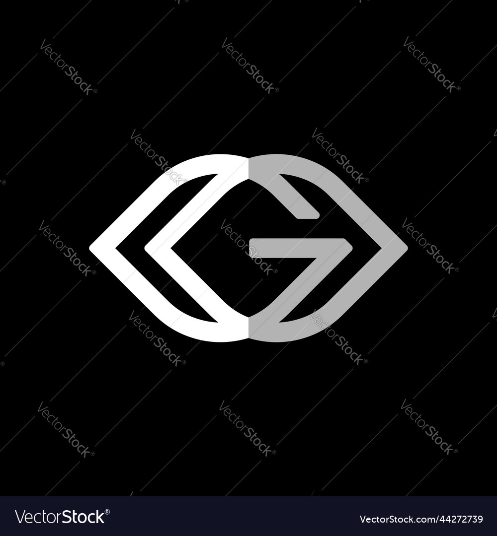 Initial letter g logo with geometric lips line art