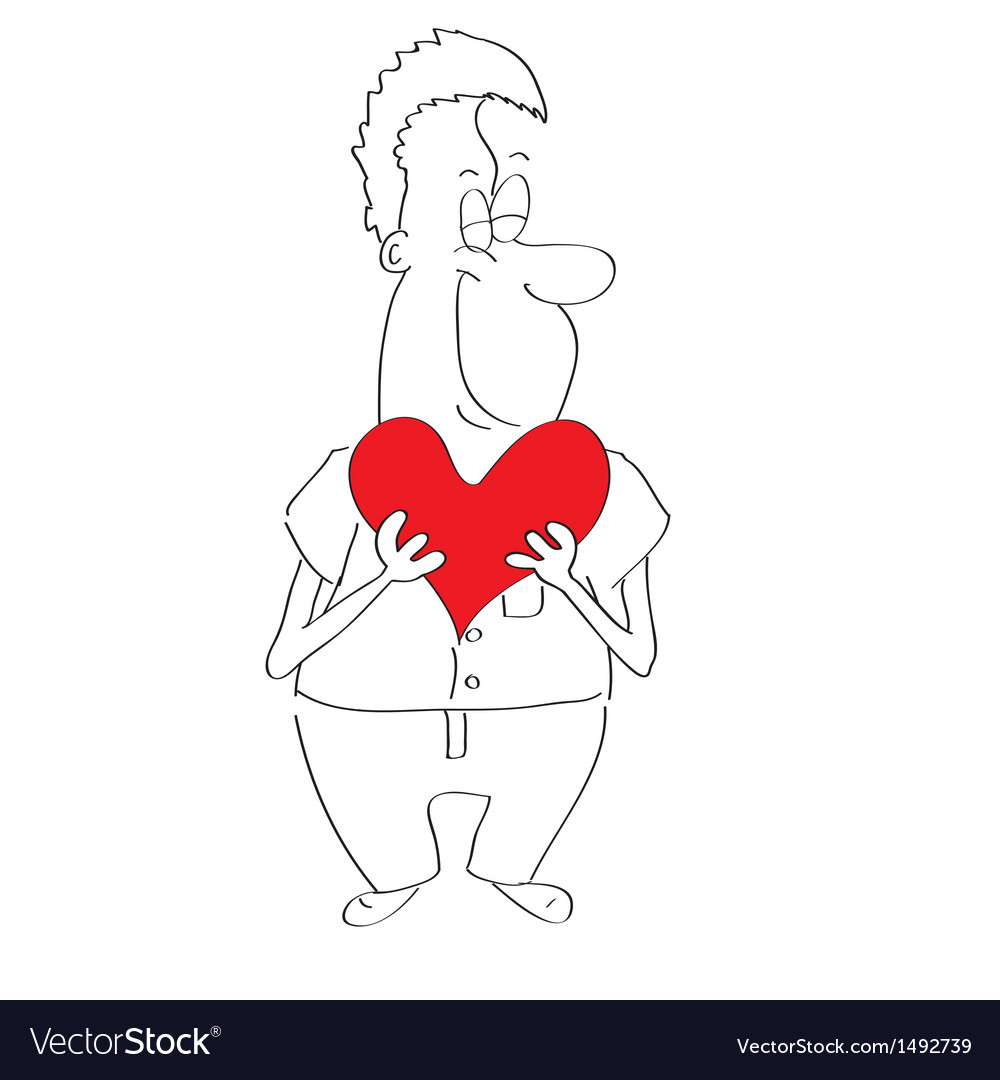 Man and the heart Royalty Free Vector Image - VectorStock