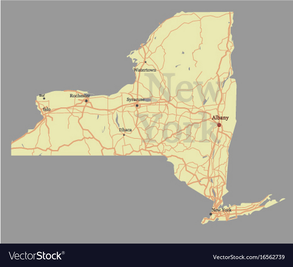 New York City Accurate Exact Detailed State Map Vector Image