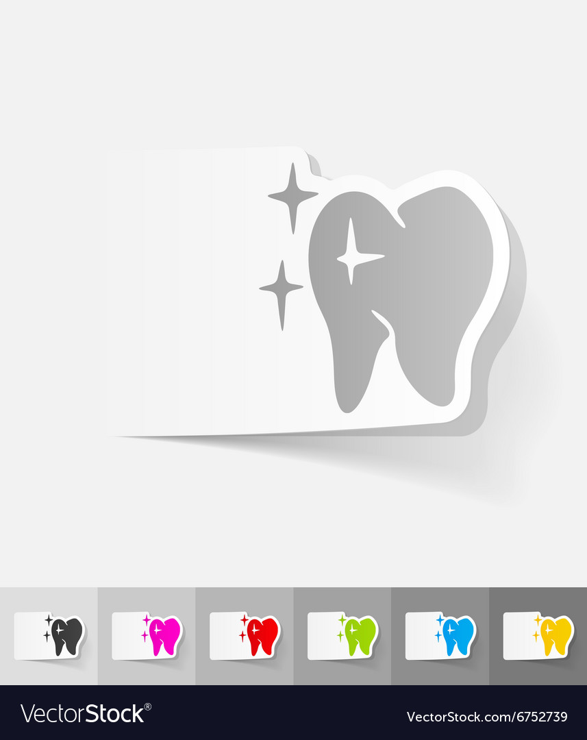 Realistic design element tooth