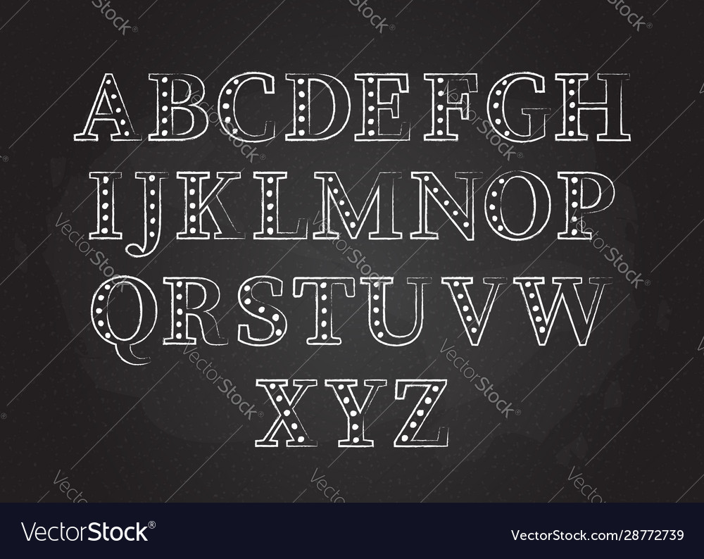 Retro chalk style abc font