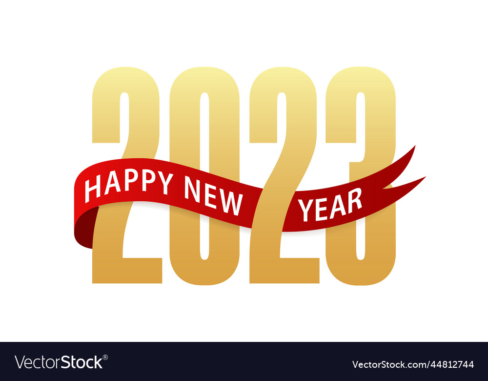 2023 number happy new year text 3d effect merry vector image 2023 number happy new year text 3d effect merry