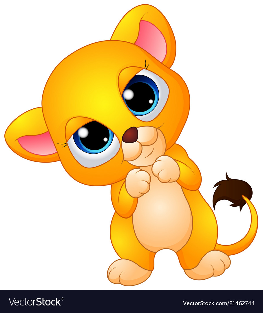 Download Cute baby lion cartoon Royalty Free Vector Image