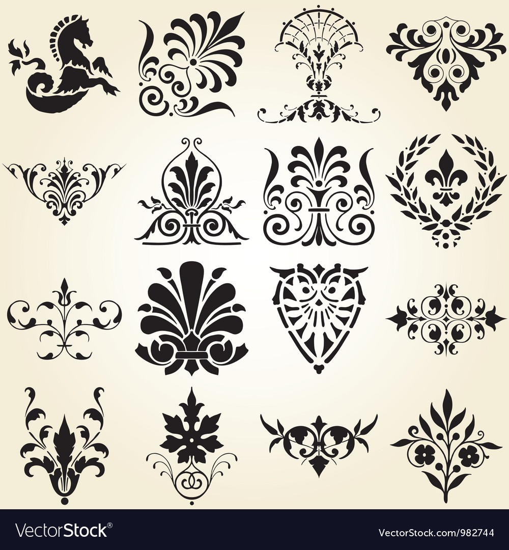 Download Decorative ornaments design elements Royalty Free Vector