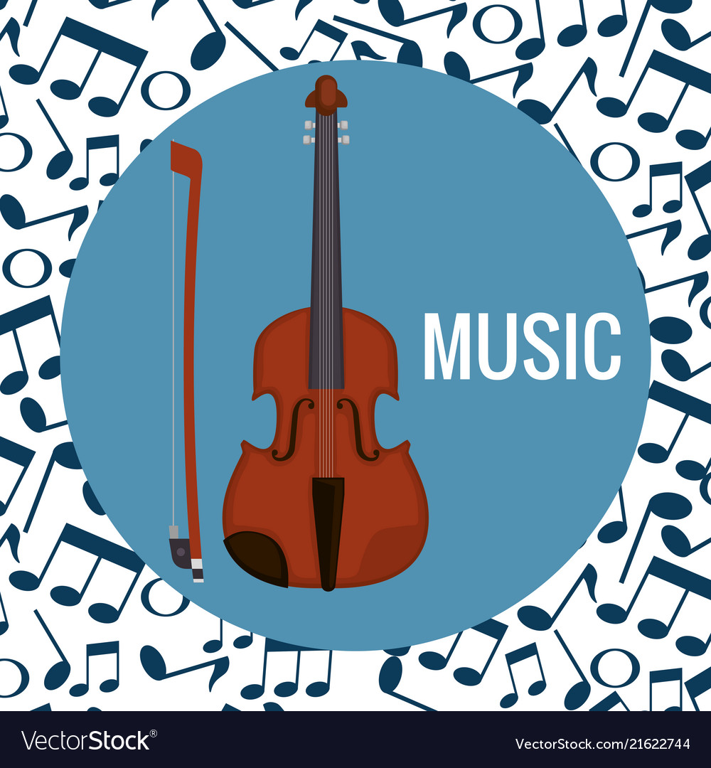 Fiddle musical instrument icon Royalty Free Vector Image