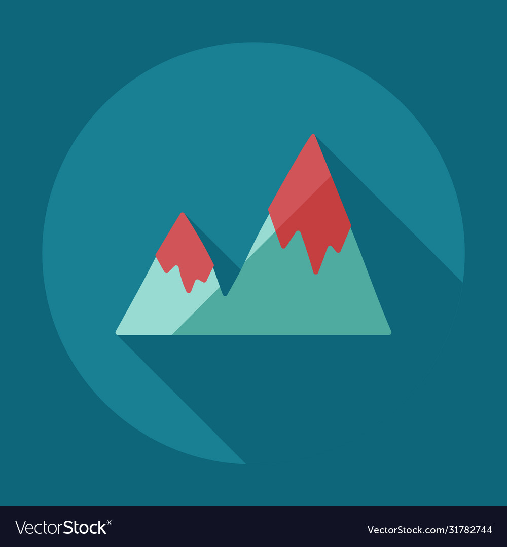 Flat modern design with shadow icons mountains