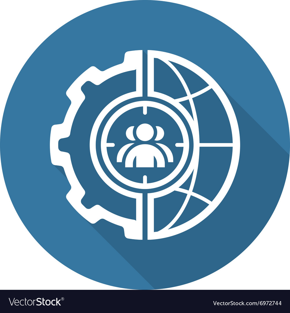 Global targeting icon flat design