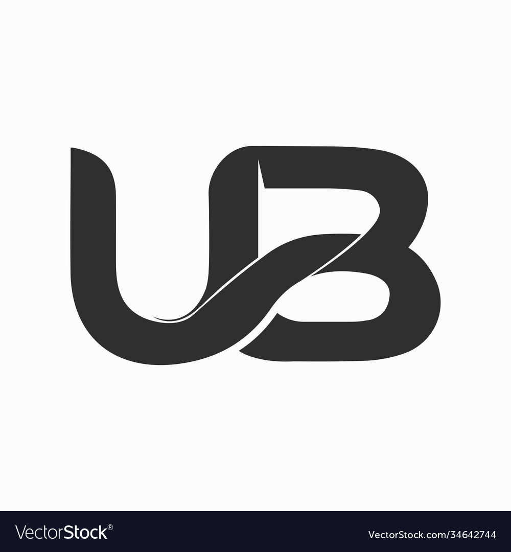 Initial letter ub logo or bu design Royalty Free Vector