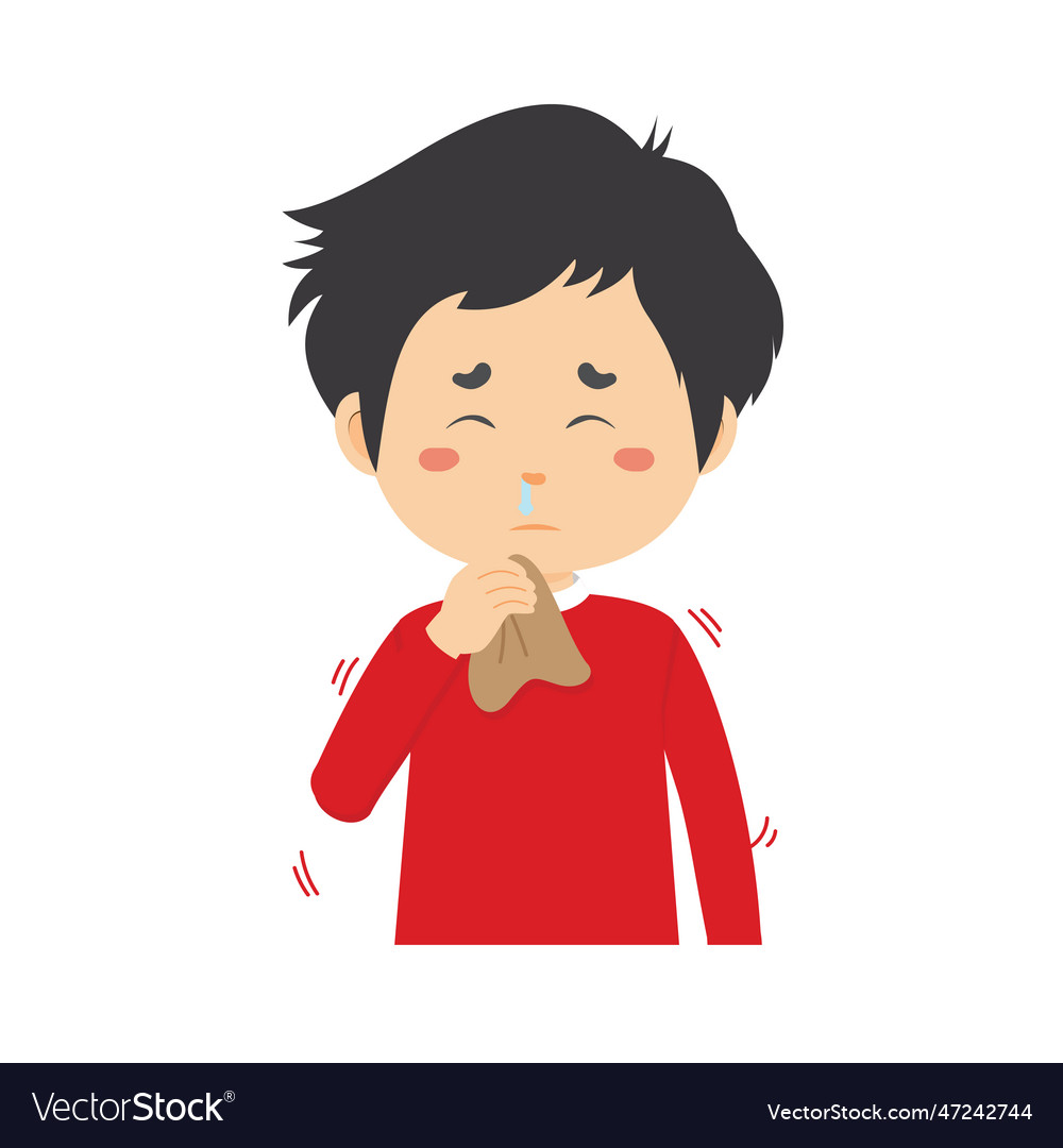 Little boy is sick Royalty Free Vector Image - VectorStock