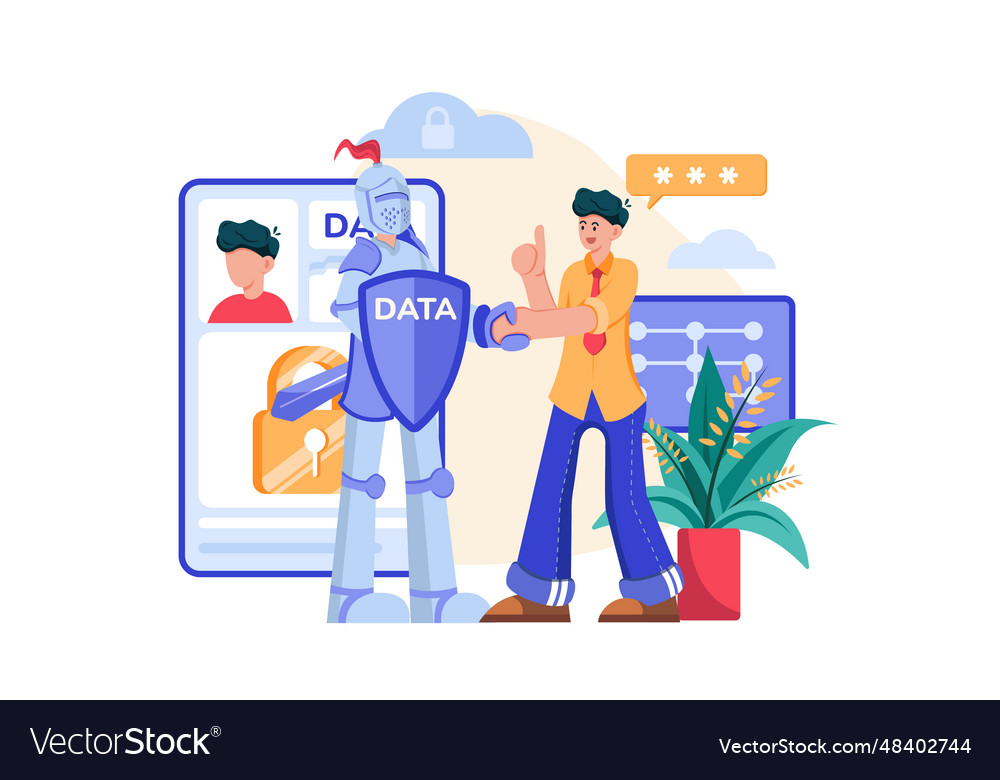 Securing personal data Royalty Free Vector Image