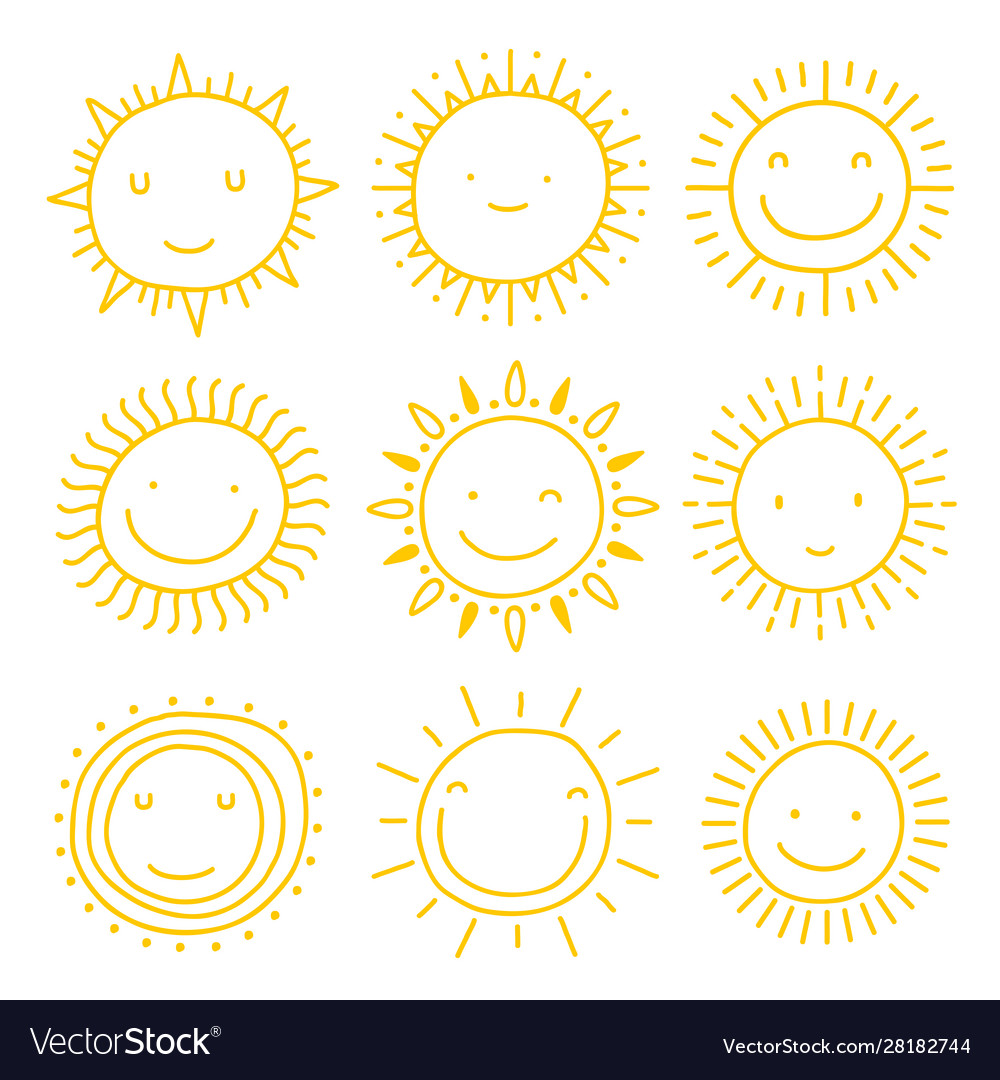 Set sun icons collection suns